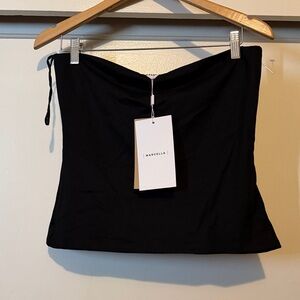 MARELLA Black Strapless Tube Top with Side sipper